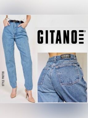 80s GITANO High Rise Relaxed Fit Tapered Leg Jeans (~28)